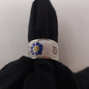 Thailand Sterling Silver Enamel Ring